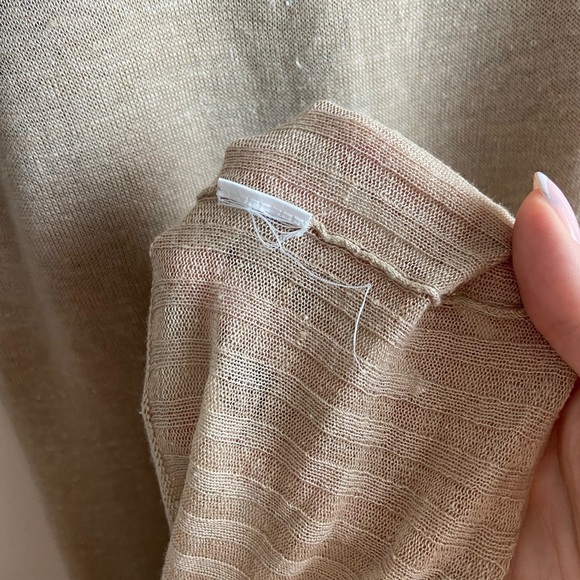 Bill Blass linen jersey dress size XS tan color midi length - Picture 10 of 13